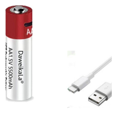 Pilha Usb Recarregável Aa 5500mah