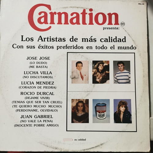 Disco Lp: Carnation Presenta- Jose Jose,lucha Villa