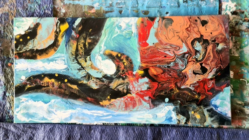 Pintura Pulpo Marmoleado Acrílico Original
