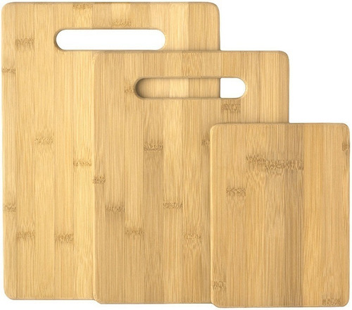 Imagen 1 de 10 de Set 3 Tablas Bandejas Bambu Madera Servir Preparar Comida