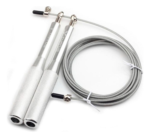 Corda De Pular Cross Train Speed Rope Alumínio 2 Rolamentos Cor Prata