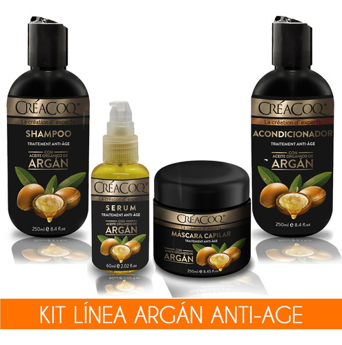 Kit Argan Capilar Shampoo + Acondicionador + Mascara + Serum