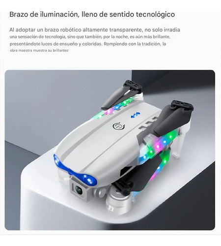 Mini Drone Plegable Camara Video Hd Wifi App Control E88dpro Gris