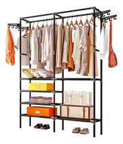 Comprar Paquete De 2 Percheros Closets Armablecon 3 Divisiones Color Negro Bluelander
