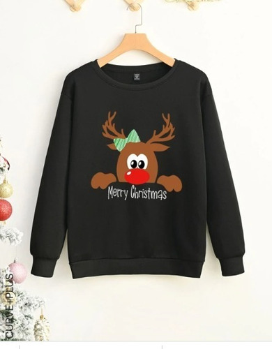 Sweater De Navidad Reno Merry Christmas Algodon Talla 3xl