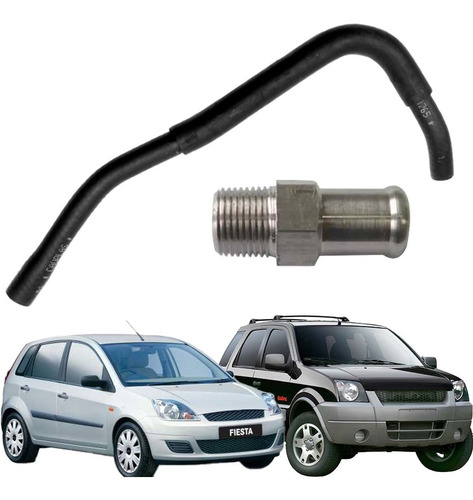 Kit Mangueira Reserv+tubo Conexão Bloco Fiesta 1.6 8v Zetec