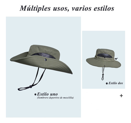 Sombrero Con Ala Ancha Protección Solar Transpirable Unisex