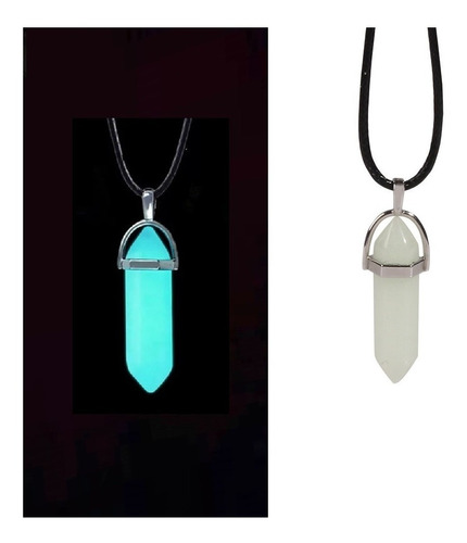 Collar Piedra Brilla En La Oscuridad Fluorescente Hombre