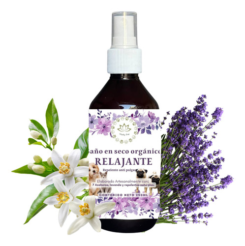 Baño En Seco Orgánico Relajante Con Repelentes Naturales Fragancia Lavanda