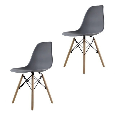 Set De 2 Sillas De Comedor Jm-1618 Oslo Eco Material Plastic