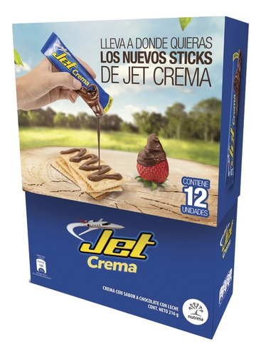 Chocolatina Jet Crema 18g 12 Uds