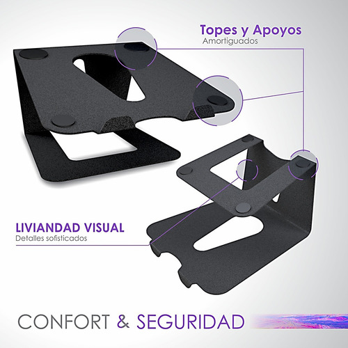 Imagen 6 de 7 de Soporte Notebook Bam V3l Largo Mac-pc 17a17,3 Metal Premium!