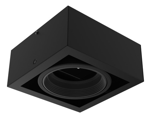 Aplique Techo Negro Led Box 1 Spot Cardanico Ar111 Foco Gu10