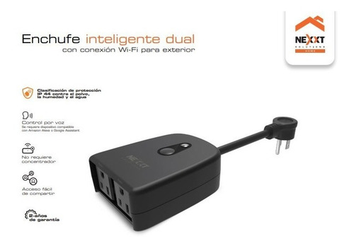 Enchufe Inteligente Dual Con Wi-fi Para Exteriores Nhp-o610
