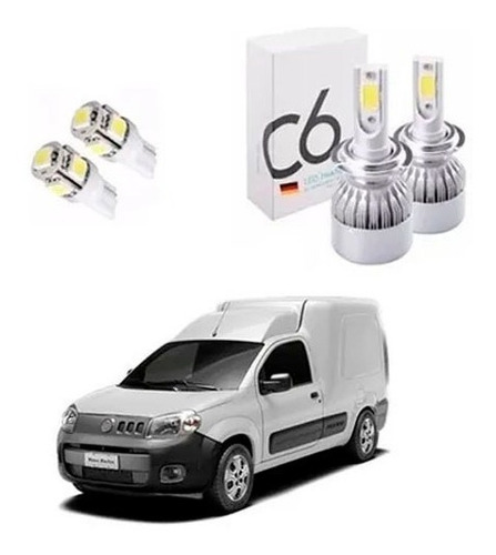 Kit Lamparas Cree Led Cob H4 + Posicion Fiat Fiorino Nueva