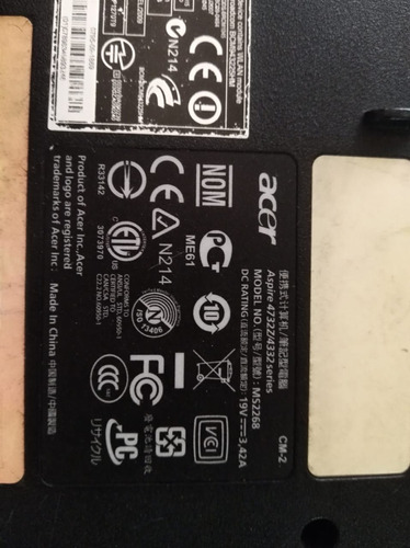 Acer Aspire 4732z 4713 Modelo Ms 2268