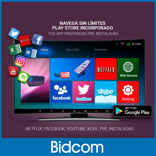 Smart Tv Box Android Hdmi Wifi Usb 4k Convertidor Tele Pro