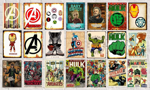 Cuadros De Chapa De Comics - The Avengers - Vintage