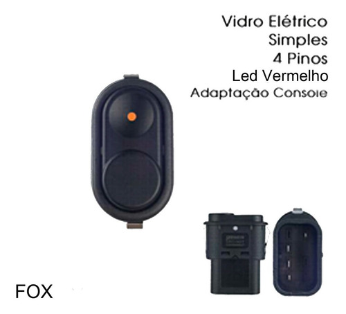 Imagem 2 de 9 de Botão Do Vidro Elétrico Fox Console
