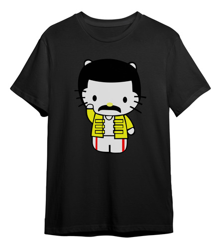 Playera Hello Kitty Freddie Mercury Rock Music Dibujo Queen