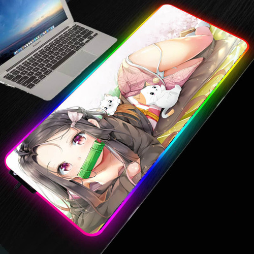 Alfombrilla Mouse Anime Girl Kamado Nezuko Rgb Popular Led X