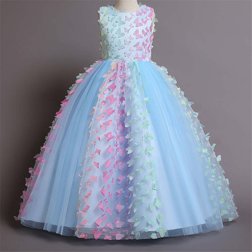 Vestido De Princesa Para Fiesta Con Mariposas Para Niñas, Ve