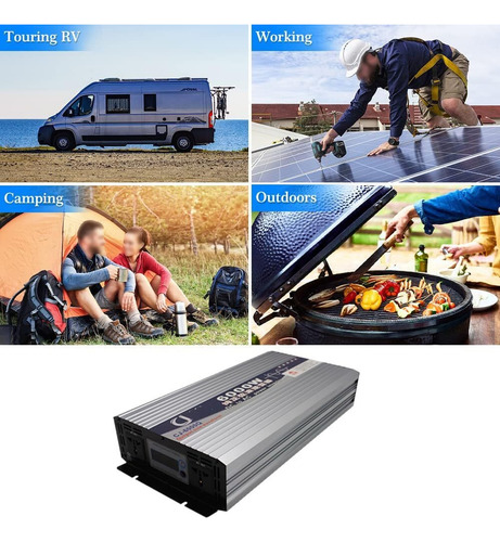 Inversor 6000w Onda Pura 60v/72v 220v 2 Tomadas Display