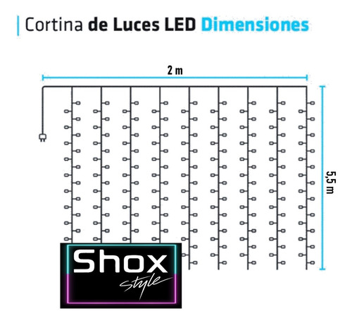 Cortina Luces Led Efecto Flash 5.5 X 2 Mts Interconectables Luces Blanco Cálido Y Frío