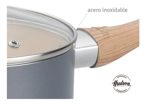 Imagen 7 de 10 de Set De Cocina Hudson Gris Con Antiadherente 7 Piezas