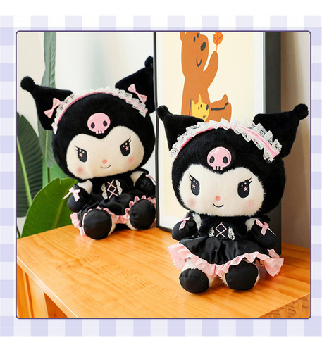 Peluche Gatita Kuromi 45cm Felpa Negra Hipoalergénico