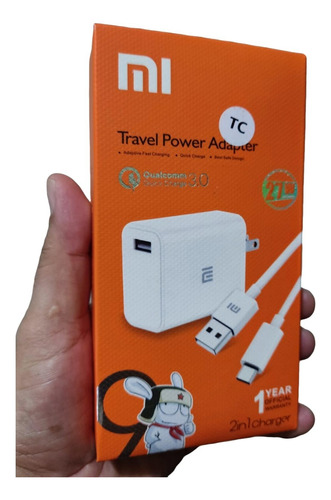 Cargador Ultra Rápido Compatible Xiaomi 27w Cable Usb-v8 