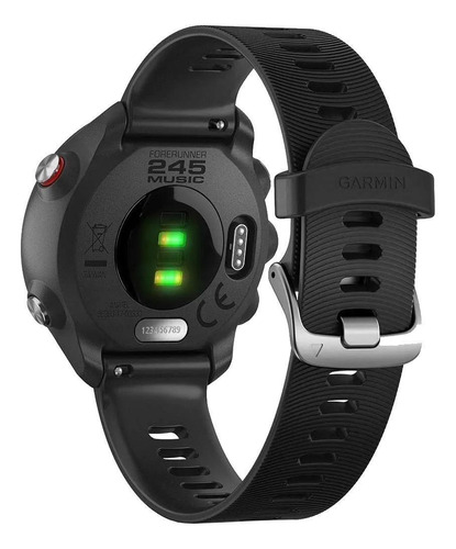 Imagen 4 de 5 de Smartwatch Garmin Forerunner 245 Music 1.2" caja 42.3mm de polímero reforzado con fibra negra, malla black de silicona y bisel negro