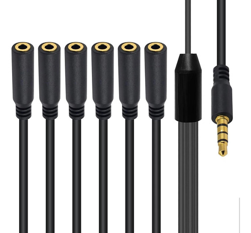 2 Cable Divisor De Extensión Para Auriculares Cable 1 A 6