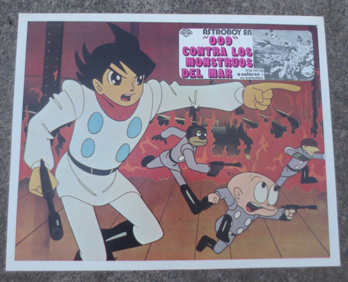 Vintage Raro Cartel De Cine Astroboy Y Los Monstruos De Mar!