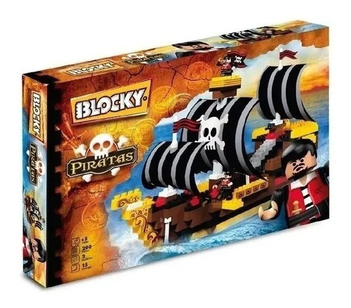 Bloques Ladrillos Blocky Barco Pirata Con Accs 290 Piezas 