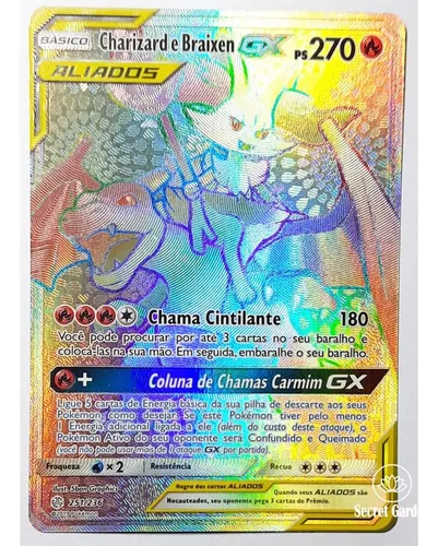 Carta Pokémon Ultra Rara gx aliados rainbow Com Muita Vida + Brinde em  Promoção na Americanas