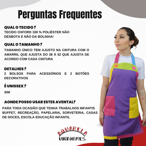 Avental Monitor Recreador - Buffet Infantil, Casa De Festas