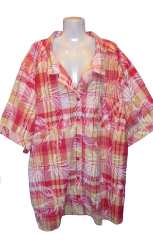 Blusa Camisa Campesina Cuadrille Talle 6 Xl, Grande Especial