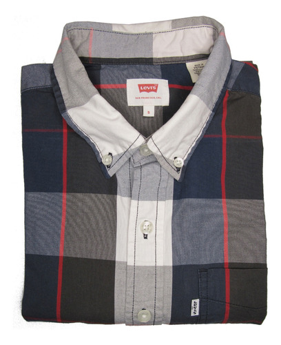 Camisa Levis Gris Blanco Cuadros Talla S (usada) / Rabstore