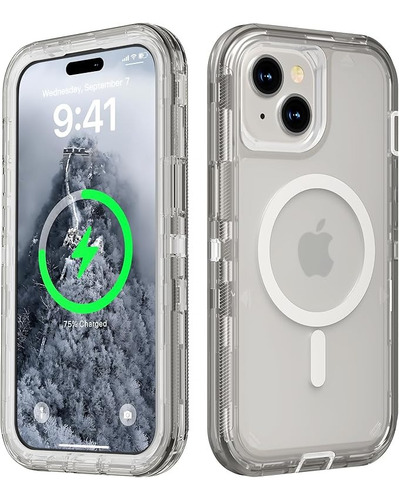 Funda Protector Para iPhone Con Magsafe 3 En 1 Uso Rudo Case 360