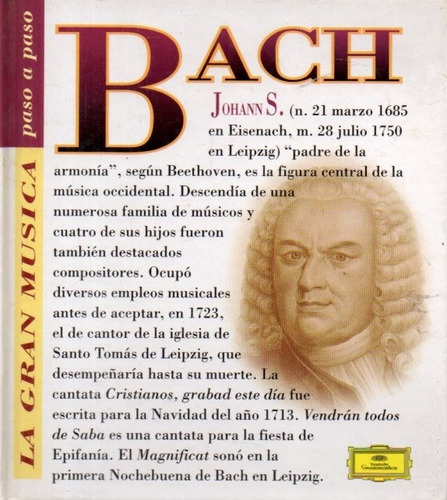 Bach La Musica Paso A Paso Cd Deusche Grammophon Y Libro