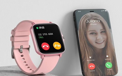Imagen 5 de 9 de Smartwatch Reloj Inteligente Jd Baires Color Rosa 1.69 Spo2*