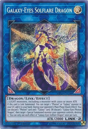 Yugioh! Galaxy-eyes Solflare Dragon - Mp19-en188