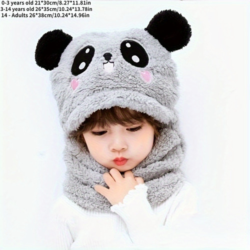 Conjunto De Gorro Y Bufanda De Oso De Dibujos Animados For