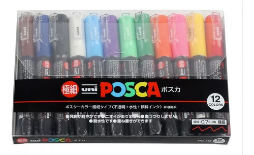 Rotadores Para Pc Posca Uni, 1 Mp, 12 Colores