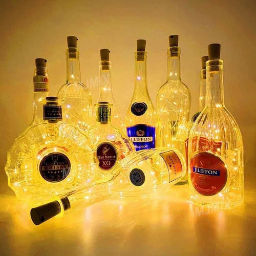 Imagen 4 de 5 de 12 Guirnalda De Luz Alambre Corcho Para Botella Calida