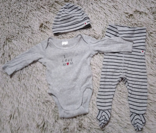 Conjunto 3 Piezas Lote Bebe Unisex H&m Body Pelele Gorrito 