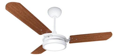 Ventilador de teto Ventex Valen LED branco com 3 pás cor  mogno de  mdf, 1.1 m de diâmetro 127 V