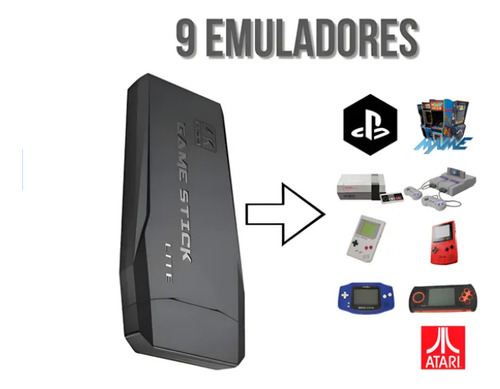Stick Vídeo Game 4k Hd 15mil Jogos 64gb 2 Controles Sem Fio
