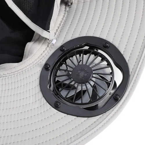 Black Black Solar Fan Hat Wide Brim Outdoor Fishing